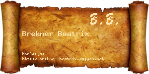 Brekner Beatrix névjegykártya